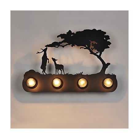 Applique murale rétro en fer à 4 lumières de style loft pastoral américain pour chambre à coucher Applique murale rétro en fer à 4 lumières de style loft pastoral américain pour chambre à coucher