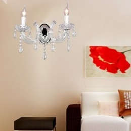 Applique murale élégante en cristal à 2 lumières