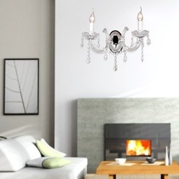 Applique murale élégante en cristal à 2 lumières
