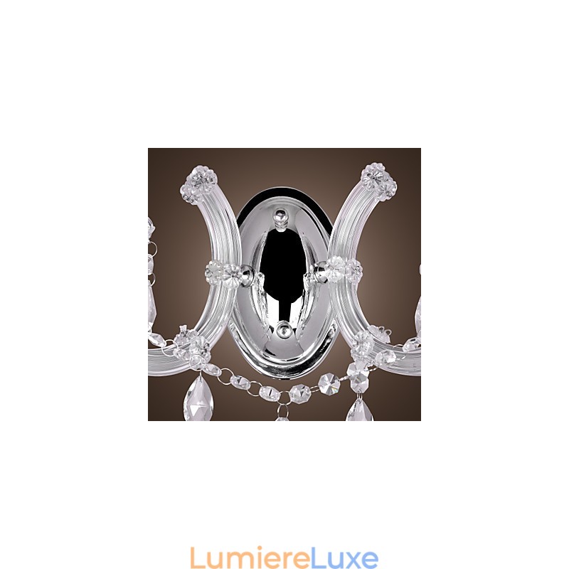 Applique murale élégante en cristal à 2 lumières