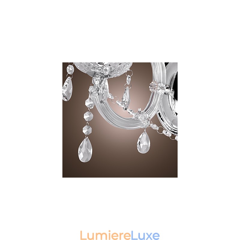 Applique murale élégante en cristal à 2 lumières
