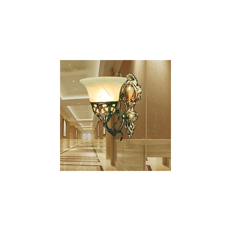 Appliques murales européennes en métal plaqué bronze, éclairage avec lampe de chevet, de salon, de balcon, miroir avant