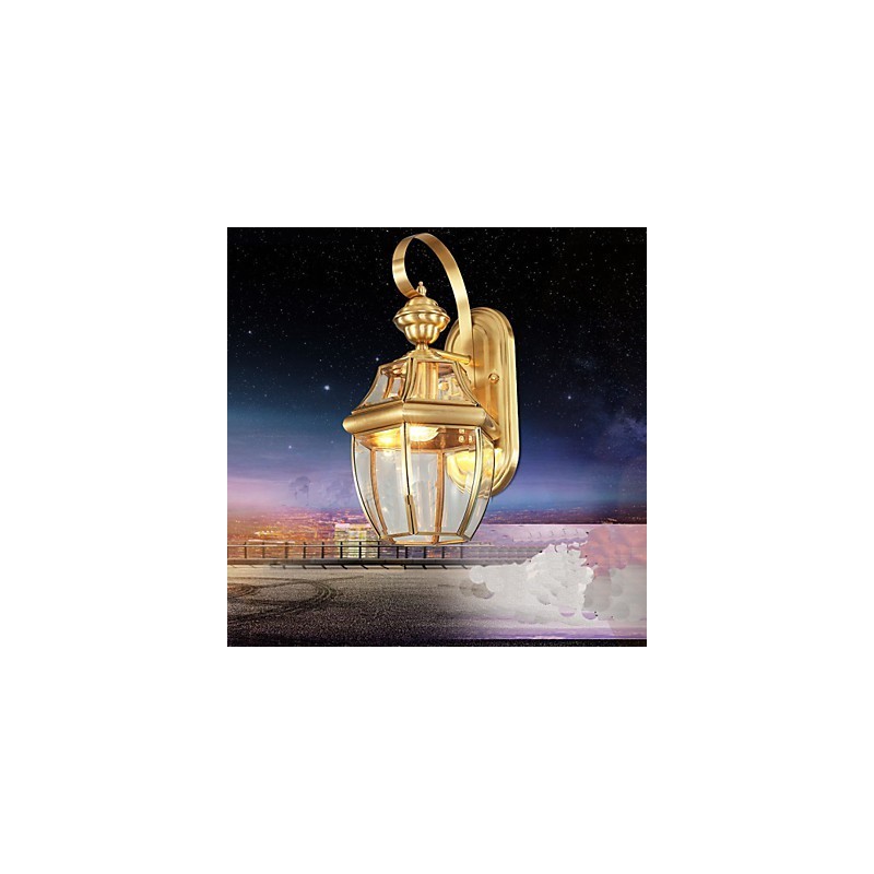 Lampe de jardin entièrement en cuivre, lampe d'extérieur étanche