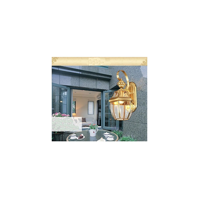 Lampe de jardin entièrement en cuivre, lampe d'extérieur étanche