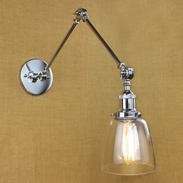 Barre réglable en verre chromé à double bras argenté pour KTV, chevet, allée, restaurant, hôtel, mur de chambre