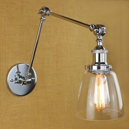 Barre réglable en verre chromé à double bras argenté pour KTV, chevet, allée, restaurant, hôtel, mur de chambre