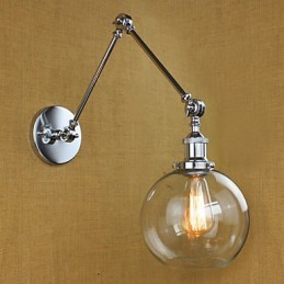Barre réglable en verre chromé à double bras argenté pour KTV, chevet, allée, restaurant, hôtel, mur de chambre