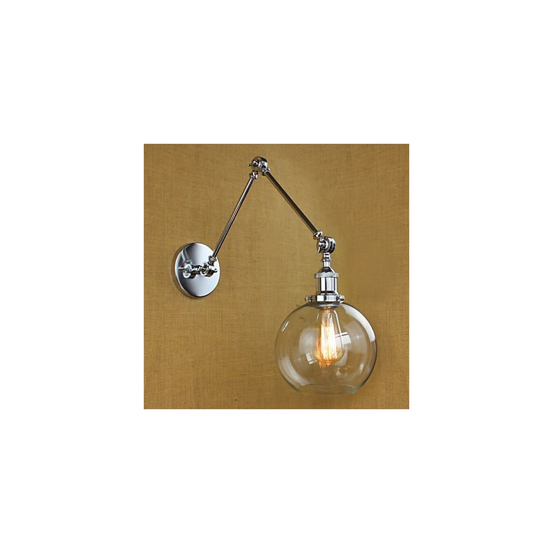 Barre réglable en verre chromé à double bras argenté pour KTV, chevet, allée, restaurant, hôtel, mur de chambre