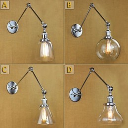 Barre réglable en verre chromé à double bras argenté pour KTV, chevet, allée, restaurant, hôtel, mur de chambre