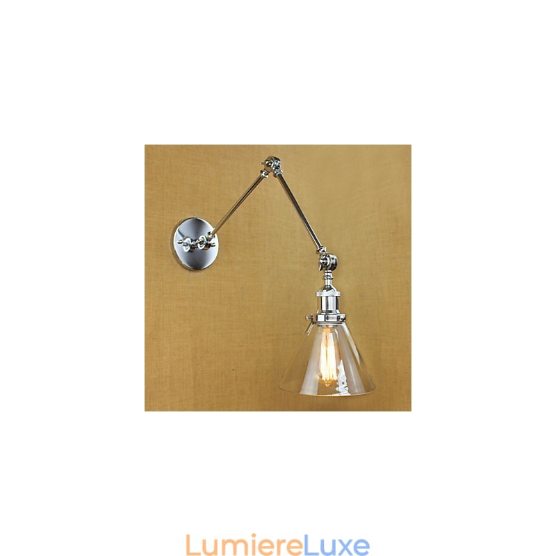 Barre réglable en verre chromé à double bras argenté pour KTV, chevet, allée, restaurant, hôtel, mur de chambre