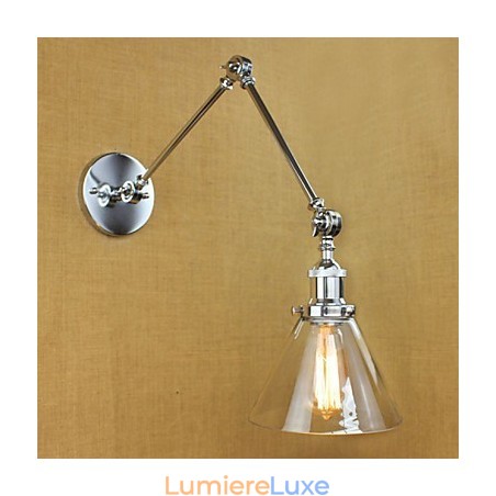 Barre réglable en verre chromé à double bras argenté pour KTV, chevet, allée, restaurant, hôtel, mur de chambre Barre réglable en verre chromé à double bras argenté pour KTV, chevet, allée, restaurant, hôtel, mur de chambre