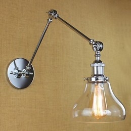 Barre réglable en verre chromé à double bras argenté pour KTV, chevet, allée, restaurant, hôtel, mur de chambre