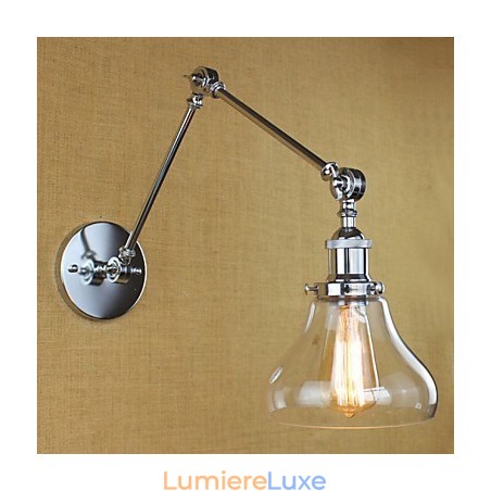 Barre réglable en verre chromé à double bras argenté pour KTV, chevet, allée, restaurant, hôtel, mur de chambre Barre réglable en verre chromé à double bras argenté pour KTV, chevet, allée, restaurant, hôtel, mur de chambre