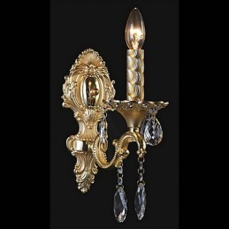 Applique murale luxueuse en cristal avec ampoule bougie