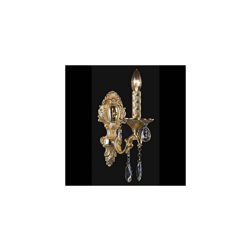 Applique murale luxueuse en cristal avec ampoule bougie
