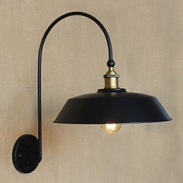 Lampe de décoration de chambre ronde industrielle en fer, style rétro américain, luminaire décoratif d'intérieur, idéal pour un salon, un balcon, un couloir ou des escaliers