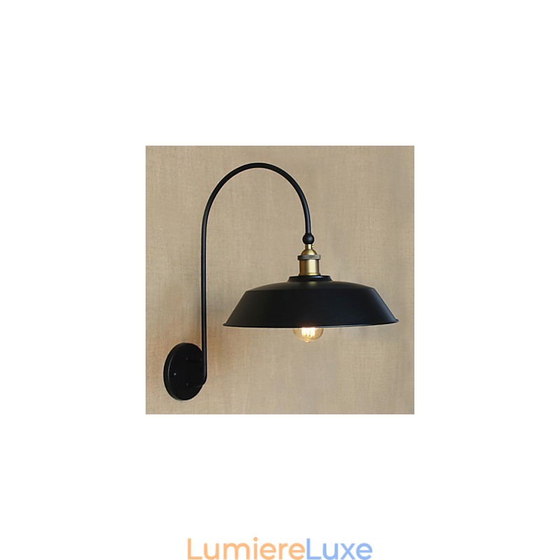Lampe de décoration de chambre ronde industrielle en fer, style rétro américain, luminaire décoratif d'intérieur, idéal pour un salon, un balcon, un couloir ou des escaliers
