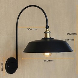 Lampe de décoration de chambre ronde industrielle en fer, style rétro américain, luminaire décoratif d'intérieur, idéal pour un salon, un balcon, un couloir ou des escaliers