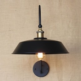 Lampe de décoration de chambre ronde industrielle en fer, style rétro américain, luminaire décoratif d'intérieur, idéal pour un salon, un balcon, un couloir ou des escaliers