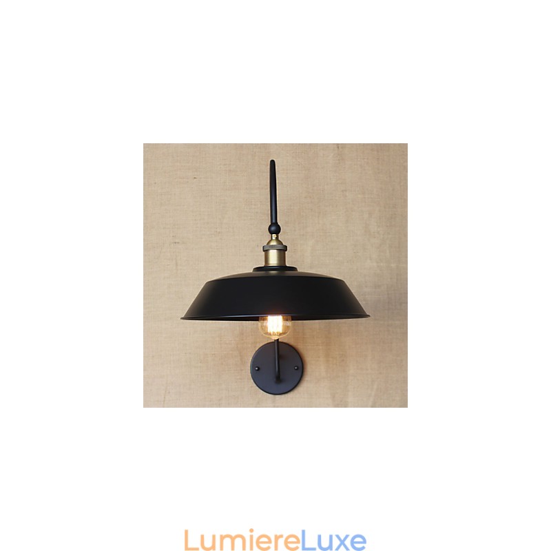 Lampe de décoration de chambre ronde industrielle en fer, style rétro américain, luminaire décoratif d'intérieur, idéal pour un salon, un balcon, un couloir ou des escaliers