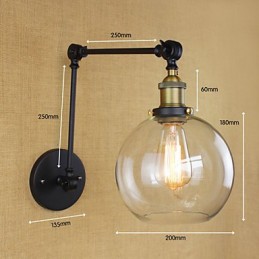 Le long bras du mur de verre en fer industriel créatif télescopique chambre rétro nostalgique restaurant pliable allée