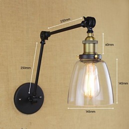 Le bras long du mur de verre en fer industriel créatif télescopique chambre rétro nostalgique restaurant pliable allée