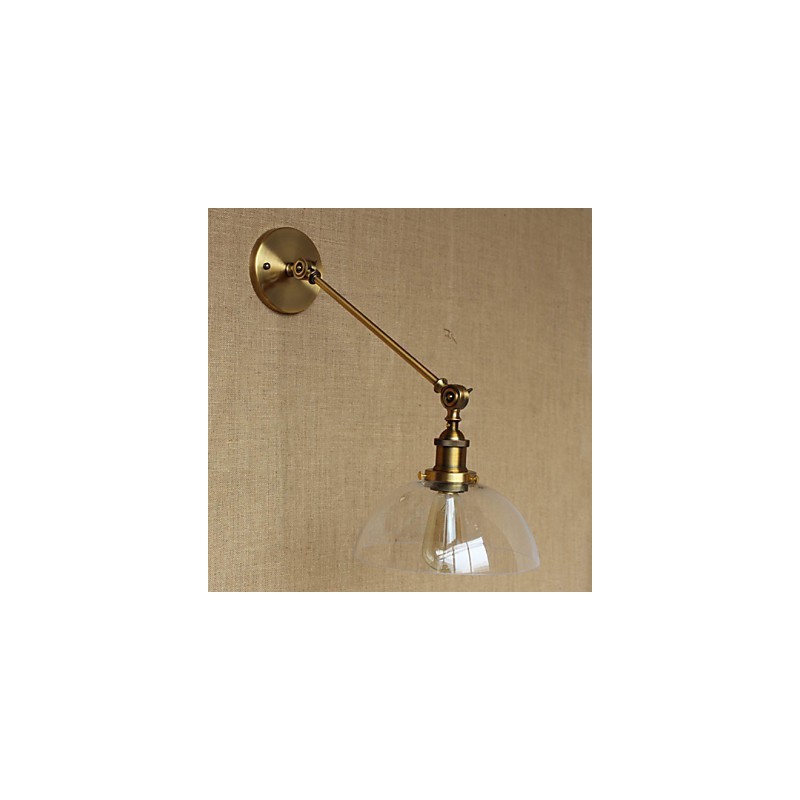 Applique murale rétro créative en verre et laiton, style campagnard américain, idéal pour une chambre à coucher ou un hall