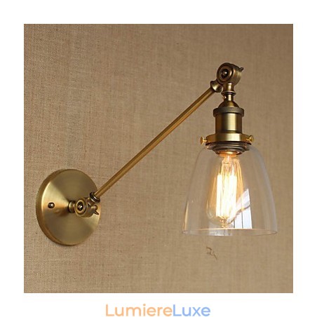 Applique murale rétro créative en verre et laiton, style campagnard américain, idéal pour une chambre à coucher ou un hall Applique murale rétro créative en verre et laiton, style campagnard américain, idéal pour une chambre à coucher ou un hall