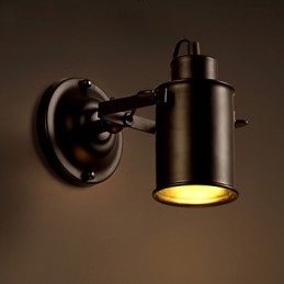 Applique murale vintage industrielle en fer forgé noir, luminaire rétro décoratif pour couloir