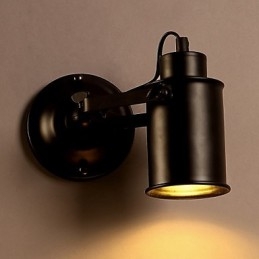 Applique murale vintage industrielle en fer forgé noir, luminaire rétro décoratif pour couloir