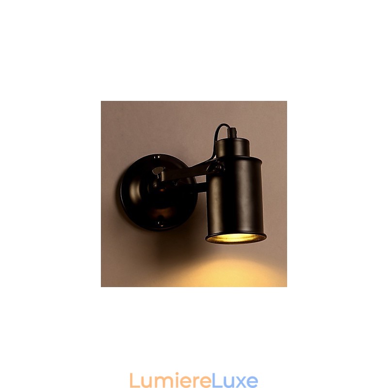 Applique murale vintage industrielle en fer forgé noir, luminaire rétro décoratif pour couloir