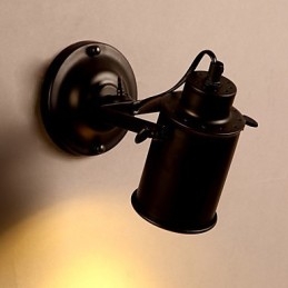 Applique murale vintage industrielle en fer forgé noir, luminaire rétro décoratif pour couloir