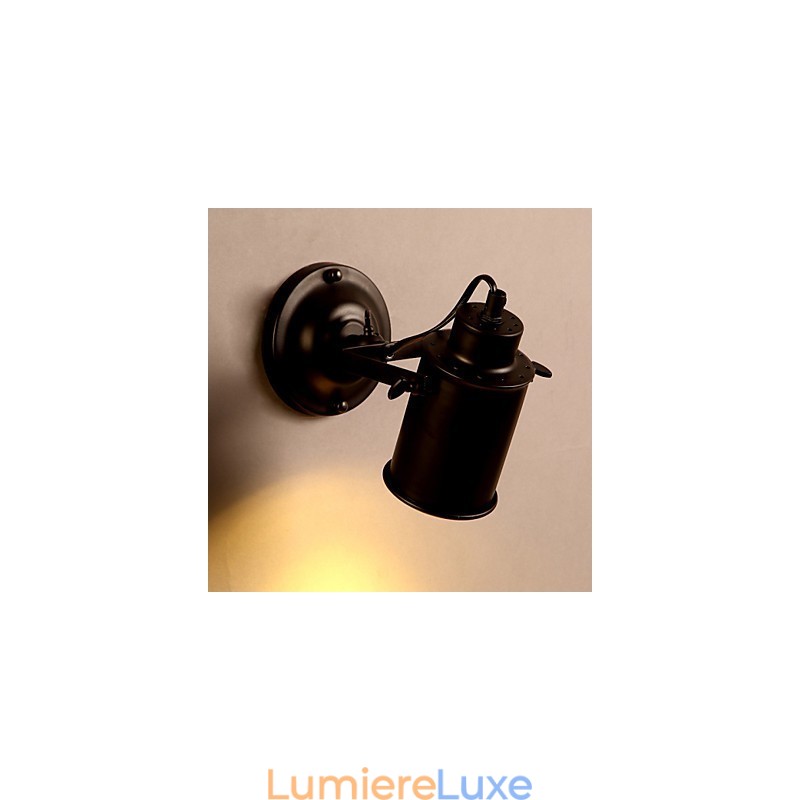 Applique murale vintage industrielle en fer forgé noir, luminaire rétro décoratif pour couloir