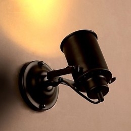 Applique murale vintage industrielle en fer forgé noir, luminaire rétro décoratif pour couloir