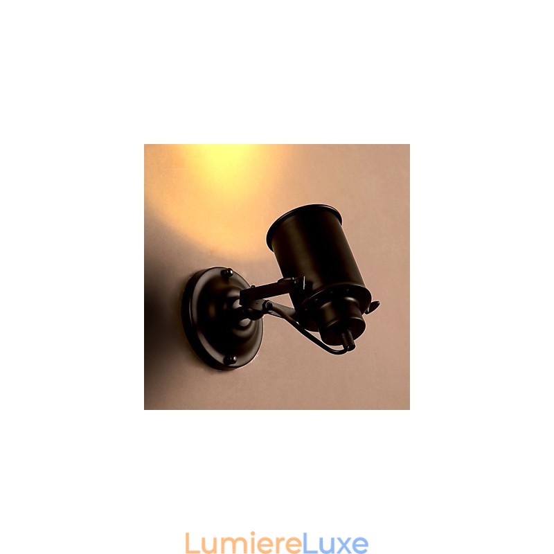 Applique murale vintage industrielle en fer forgé noir, luminaire rétro décoratif pour couloir