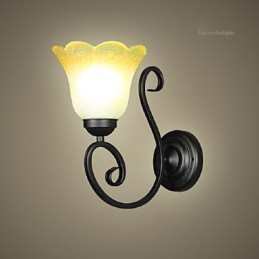 Applique murale vintage en fer et verre avec bras pivotant, luminaire décoratif d'intérieur pour chambre à coucher, 110/220 V, idéal pour un salon