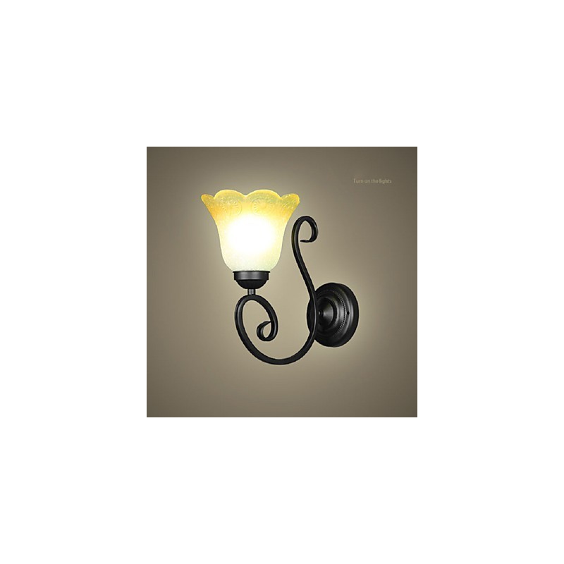 Applique murale vintage en fer et verre avec bras pivotant, luminaire décoratif d'intérieur pour chambre à coucher, 110/220 V, idéal pour un salon
