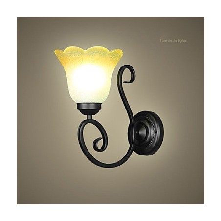 Applique murale vintage en fer et verre avec bras pivotant, luminaire décoratif d'intérieur pour chambre à coucher, 110/220 V, idéal pour un salon Applique murale vintage en fer et verre avec bras pivotant, luminaire décoratif d'intérieur pour chambre à coucher, 110/220 V, idéal pour un salon
