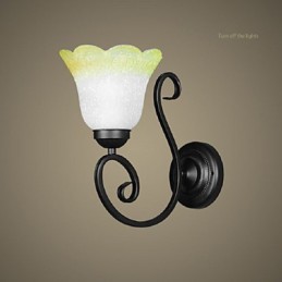 Applique murale vintage en fer et verre avec bras pivotant, luminaire décoratif d'intérieur pour chambre à coucher, 110/220 V, idéal pour un salon