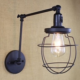 Lampe murale style lit, hôtel, restaurant, bras en fer, double, rétro, vintage, ceinture noire, interrupteur