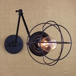 Lampe murale style lit, hôtel, restaurant, bras en fer, double, rétro, vintage, ceinture noire, interrupteur