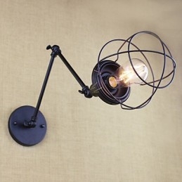 Lampe murale style lit, hôtel, restaurant, bras en fer, double, rétro, vintage, ceinture noire, interrupteur
