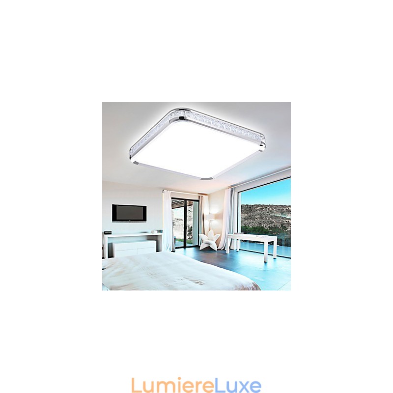 Plafonnier de luxe moderne en acrylique avec lumière réglable, doré ou argenté, au choix