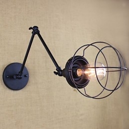 Lampe murale style lit, hôtel, restaurant, bras en fer, double, rétro, vintage, ceinture noire, interrupteur