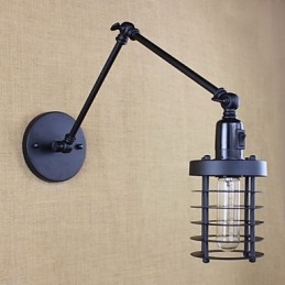 Lampe murale style lit, hôtel, restaurant, bras en fer, double, rétro, vintage, ceinture noire, interrupteur
