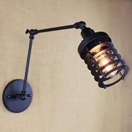 Lampe murale style lit, hôtel, restaurant, bras en fer, double, rétro, vintage, ceinture noire, interrupteur