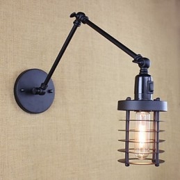 Lampe murale style lit, hôtel, restaurant, bras en fer, double, rétro, vintage, ceinture noire, interrupteur
