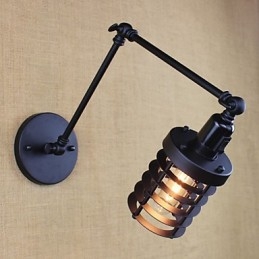 Lampe murale style lit, hôtel, restaurant, bras en fer, double, rétro, vintage, ceinture noire, interrupteur
