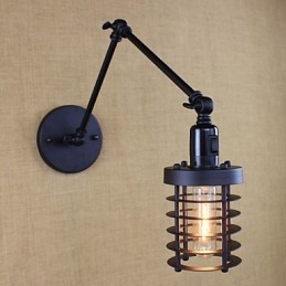 Lampe murale style lit, hôtel, restaurant, bras en fer, double, rétro, vintage, ceinture noire, interrupteur