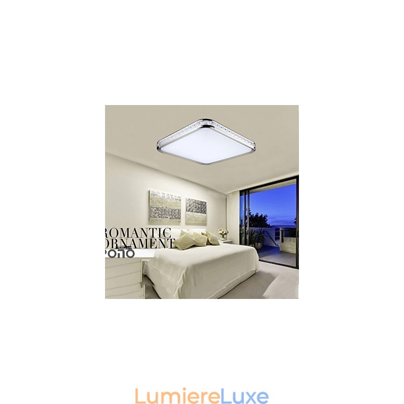 Plafonnier de luxe moderne en acrylique avec lumière réglable, doré ou argenté, au choix